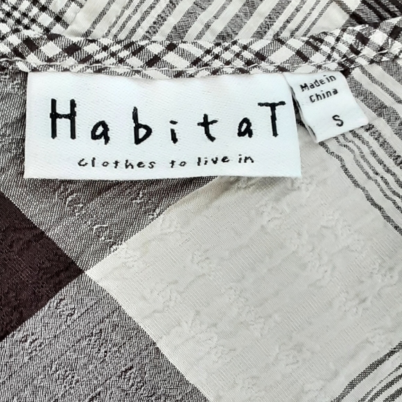 "Habitat Clothes to Live In " Plaid Asymmetrical Lagenlook Tunic Top NWT - Picture 7 of 9